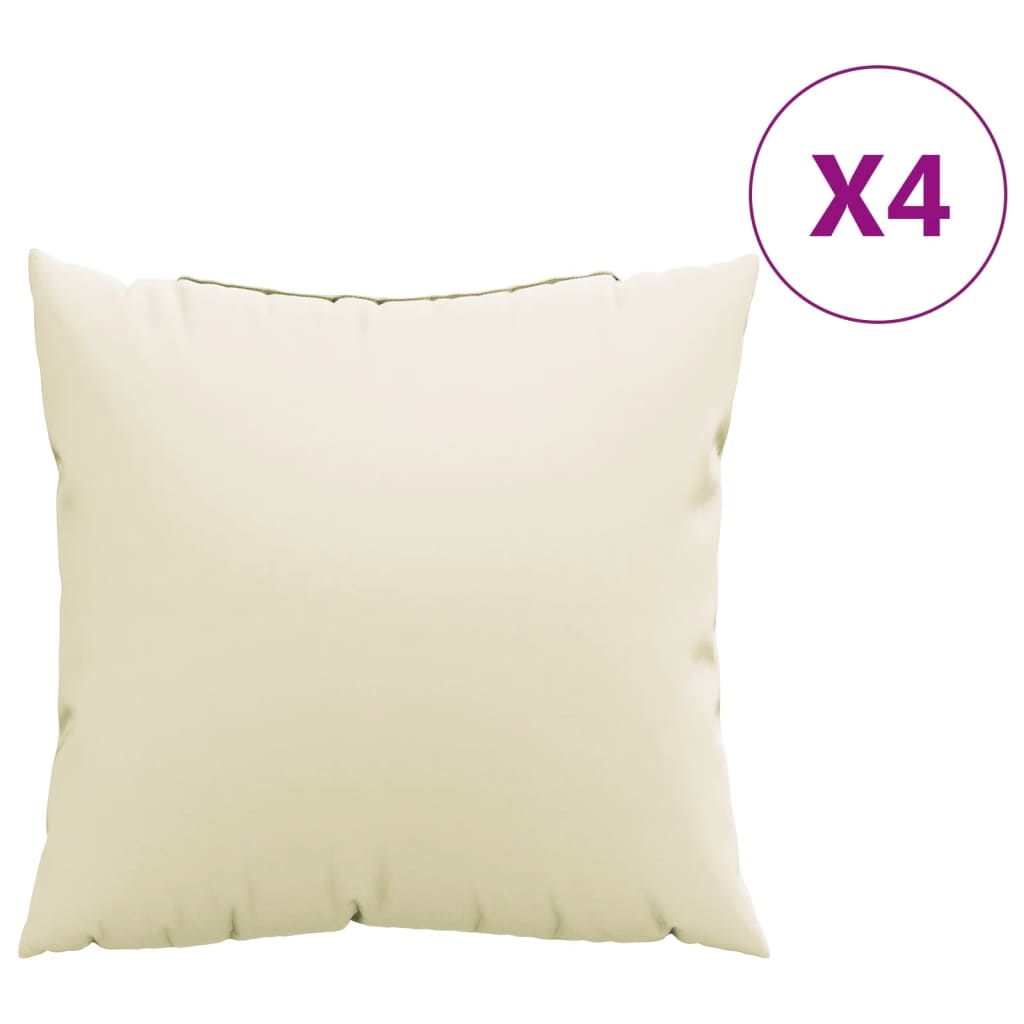 Sofaputer 4 Stk Kremhvit 50X50 Cm Stoff