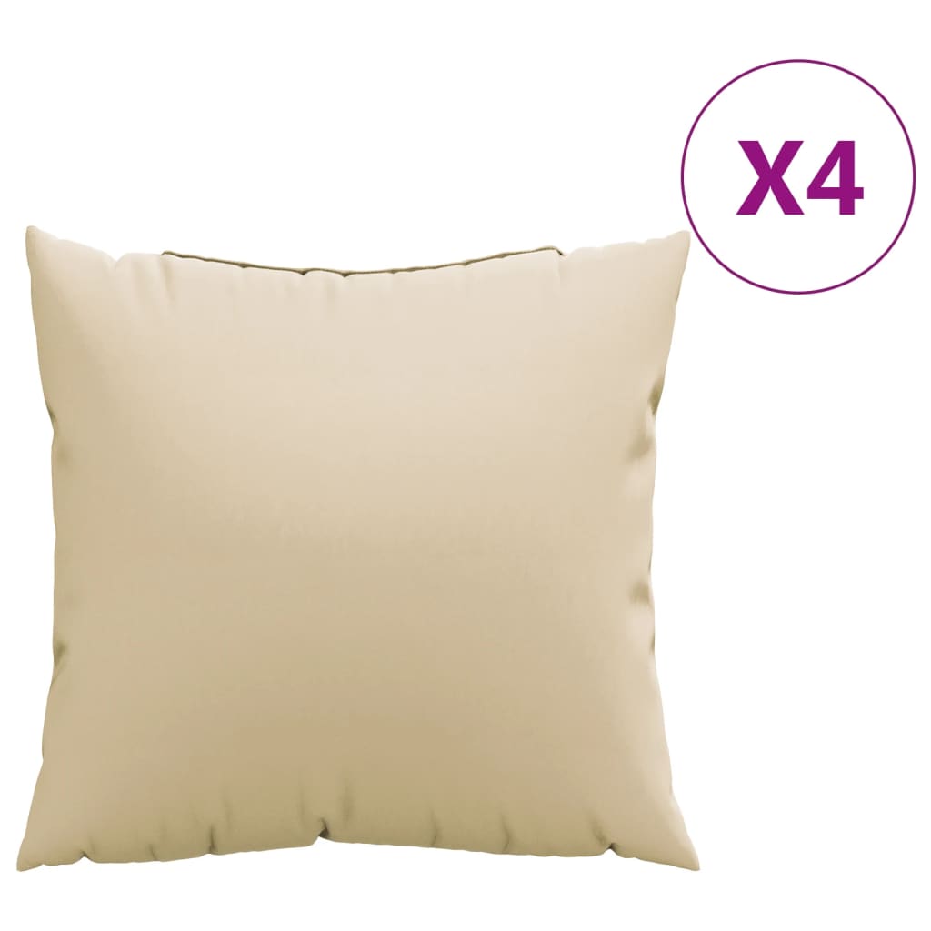 Sofaputer 4 Stk Beige 50X50 Cm Stoff