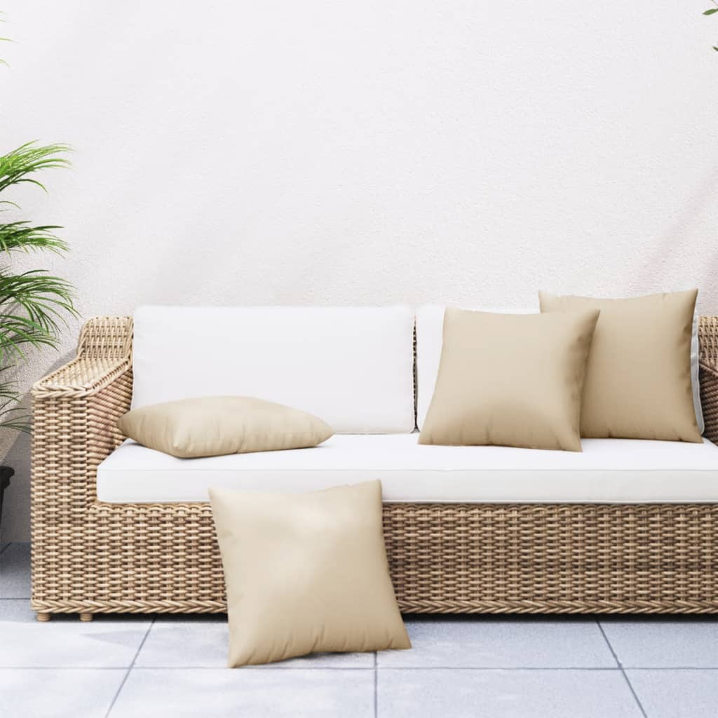 Sofaputer 4 Stk Beige 50X50 Cm Stoff