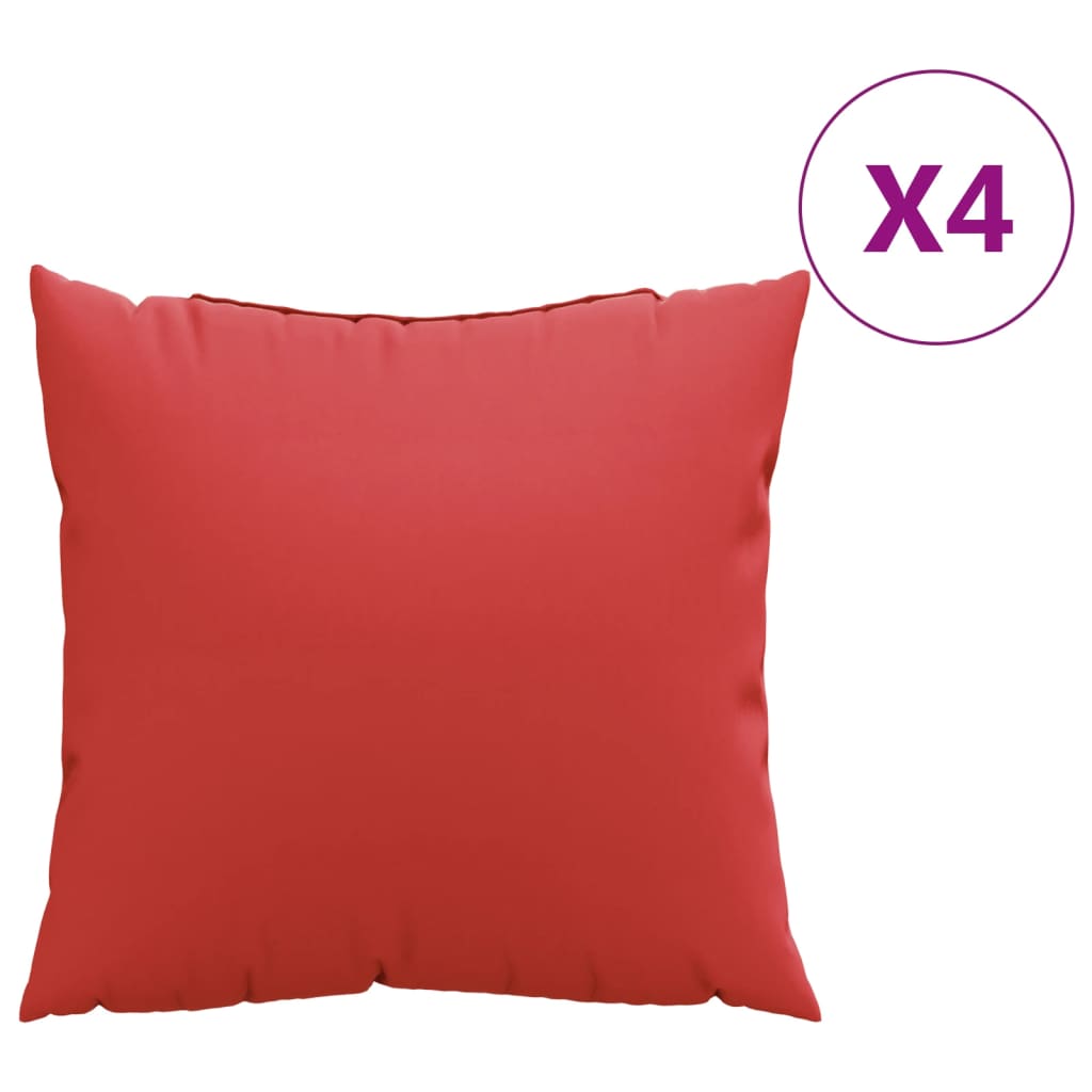 Sofaputer 4 Stk Rød 50X50 Cm Stoff