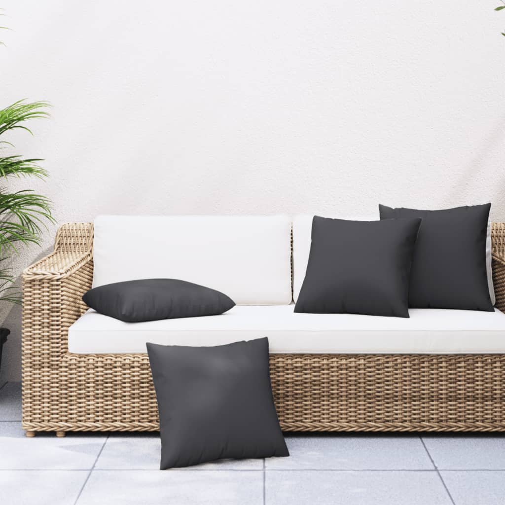 Sofaputer 4 Stk Svart 60X60 Cm Stoff