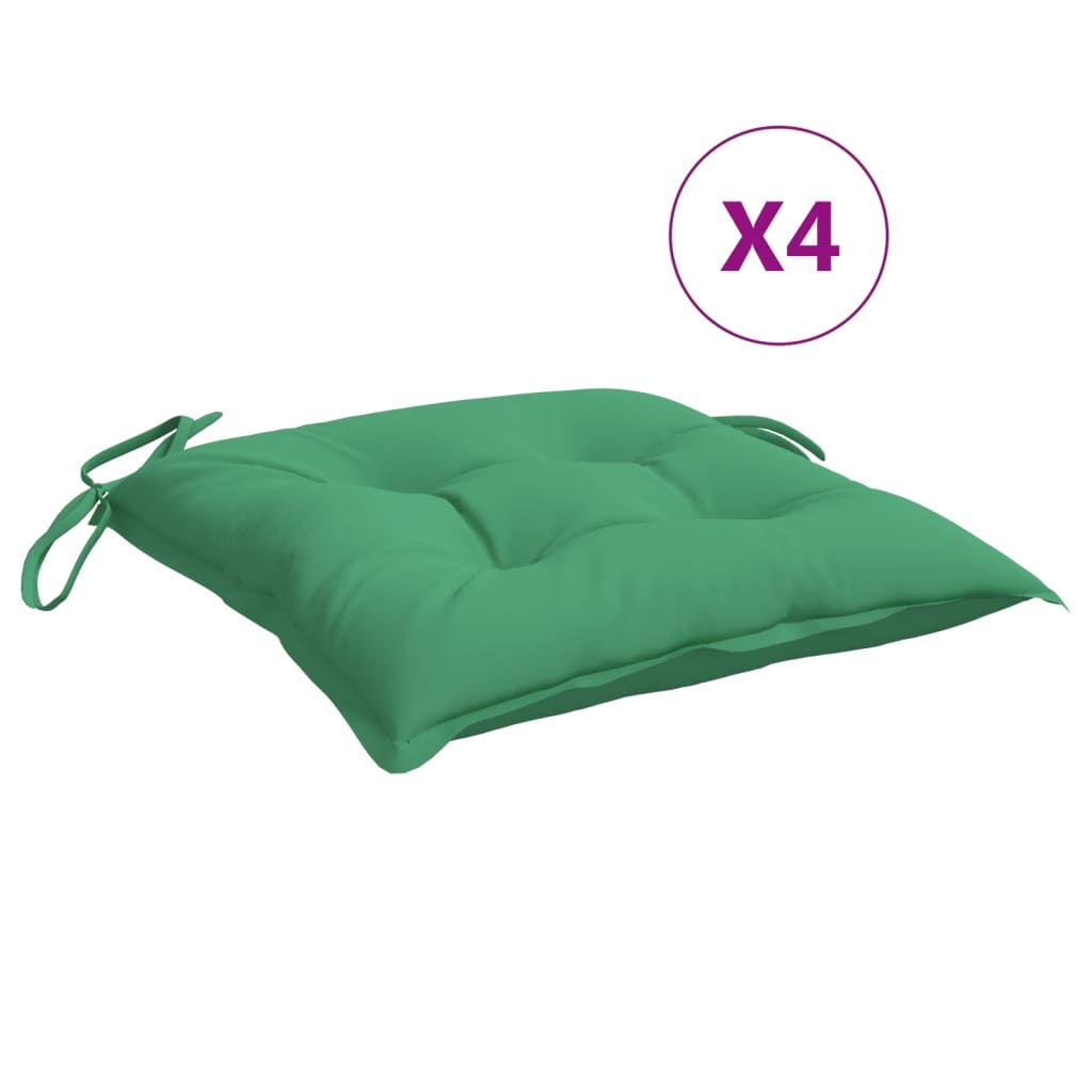 Stolputer 4 Stk Grønn 40X40X7 Cm Oxfordstoff