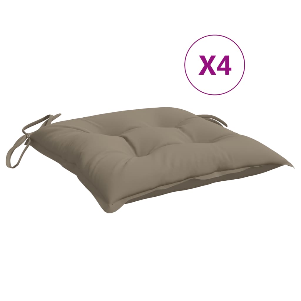 Stolputer 4 Stk Gråbrun 40X40X7 Cm Oxfordstoff
