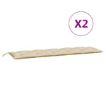 Puter Til Hagebenk 2 Stk Beige 180X50X7 Cm Oxfordstoff
