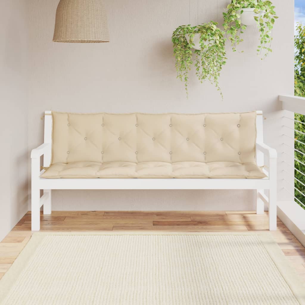 Puter Til Hagebenk 2 Stk Beige 180X50X7 Cm Oxfordstoff