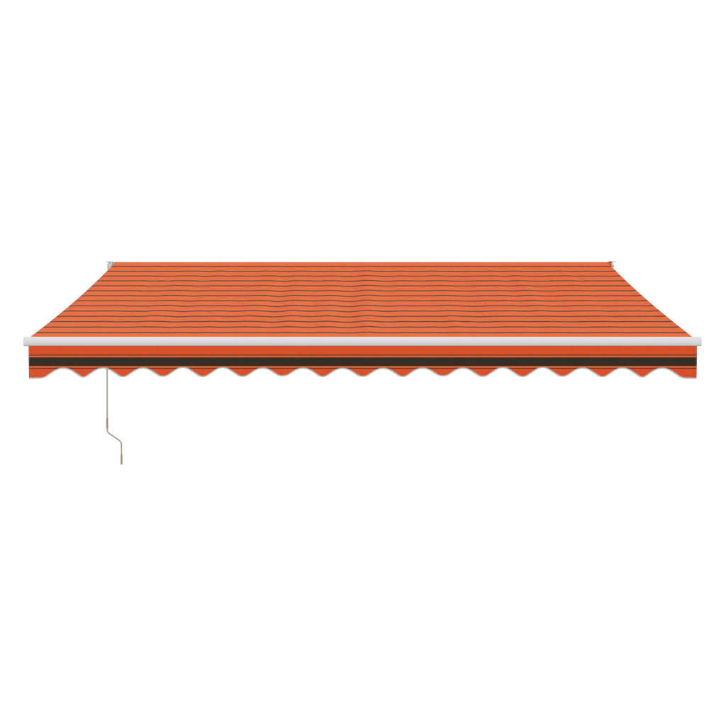Uttrekkbar Markise Oransje Og Brun 4,5X3 M Stoff Og Aluminium