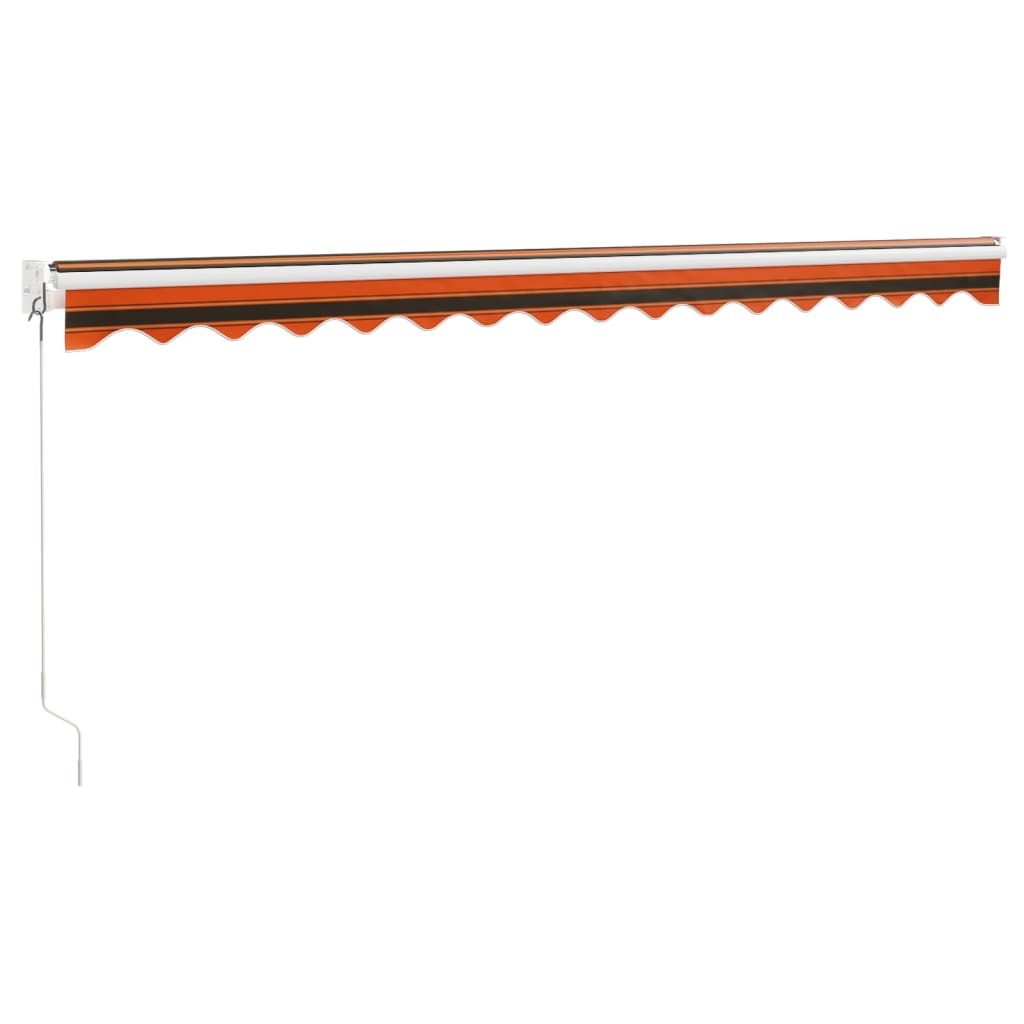 Uttrekkbar Markise Oransje Og Brun 4,5X3 M Stoff Og Aluminium