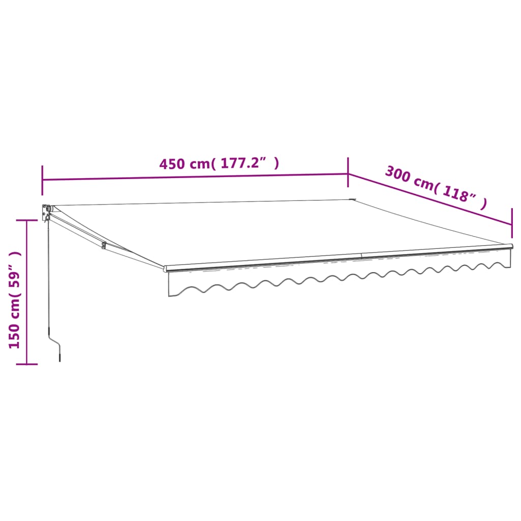 Uttrekkbar Markise Oransje Og Brun 4,5X3 M Stoff Og Aluminium