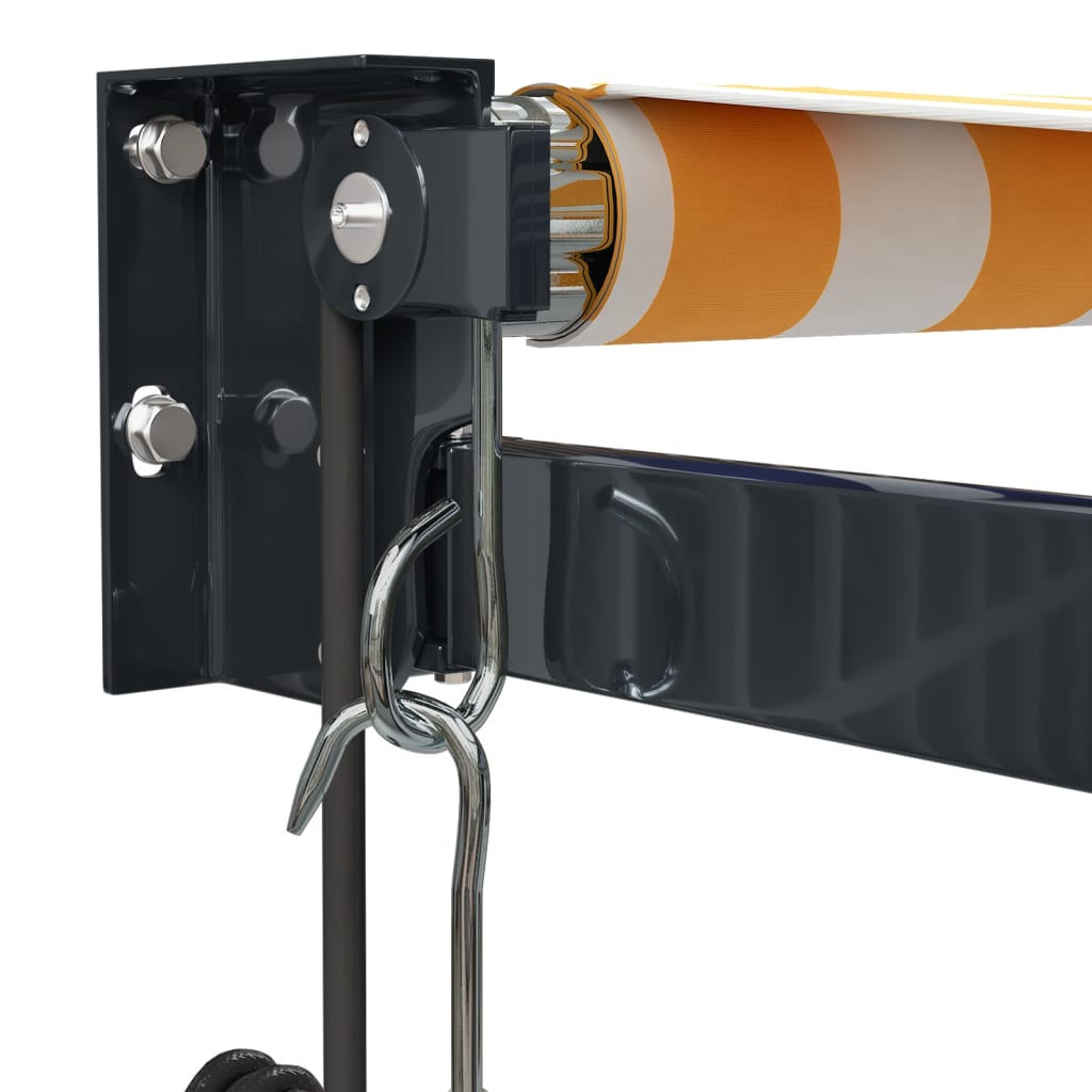 Automatisk Uttrekkbar Markise Gul Og Hvit 5X3 M