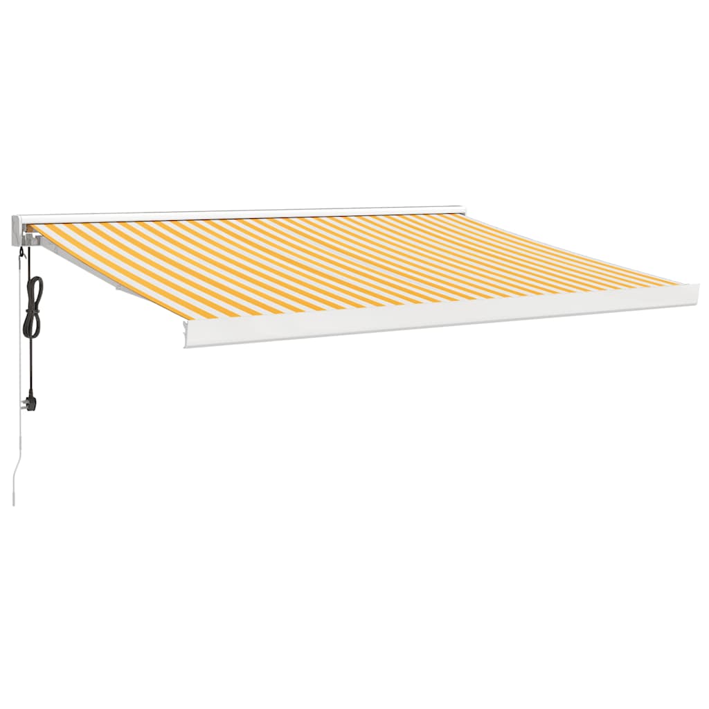 Uttrekkbar Markise Gul Og Hvit 3X2,5 M Stoff Og Aluminium