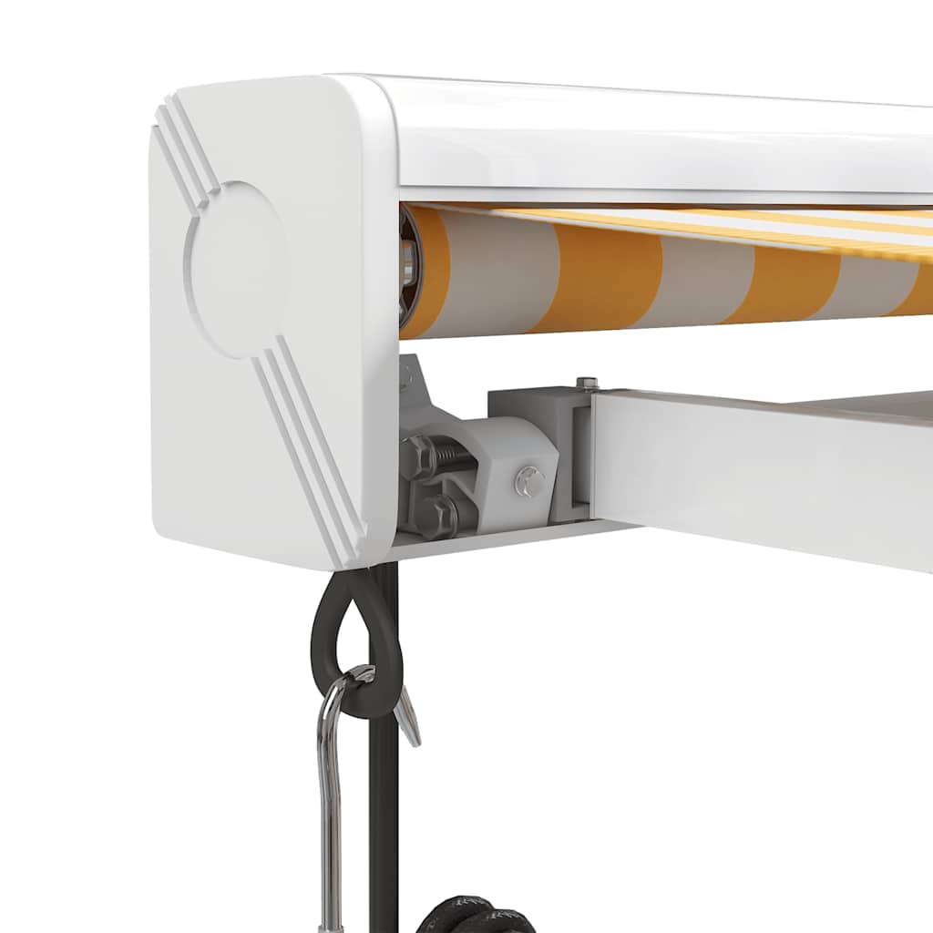Uttrekkbar Markise Gul Og Hvit 3X2,5 M Stoff Og Aluminium