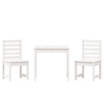 Hagebistrosett Hvit 3 Deler Heltre Furu