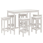 Hagebarsett 7 Deler Hvit Heltre Furu