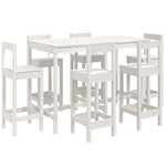 Hagebarsett 7 Deler Hvit Heltre Furu