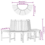 Halvrund Trebenk Ø208 Cm Heltre Eukalyptus