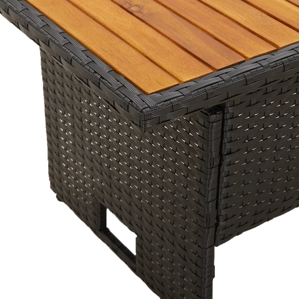 Hagebord Svart 100X50X43/63 Cm Heltre Akasie Og Polyrotting