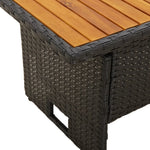 Hagebord Svart 100X50X43/63 Cm Heltre Akasie Og Polyrotting