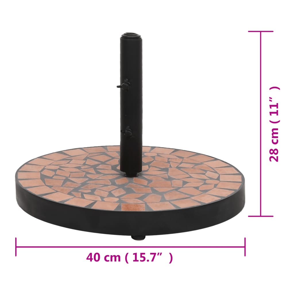Parasollfot Terrakotta Rund 12 Kg