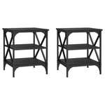 Sidebord 2 Stk Svart 40X42X50 Cm Konstruert Tre