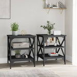 Sidebord 2 Stk Svart 40X42X50 Cm Konstruert Tre