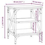 Sidebord 2 Stk Svart 40X42X50 Cm Konstruert Tre