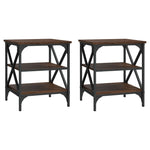 Sidebord 2 Stk Brun Eik 40X42X50 Cm Konstruert Tre
