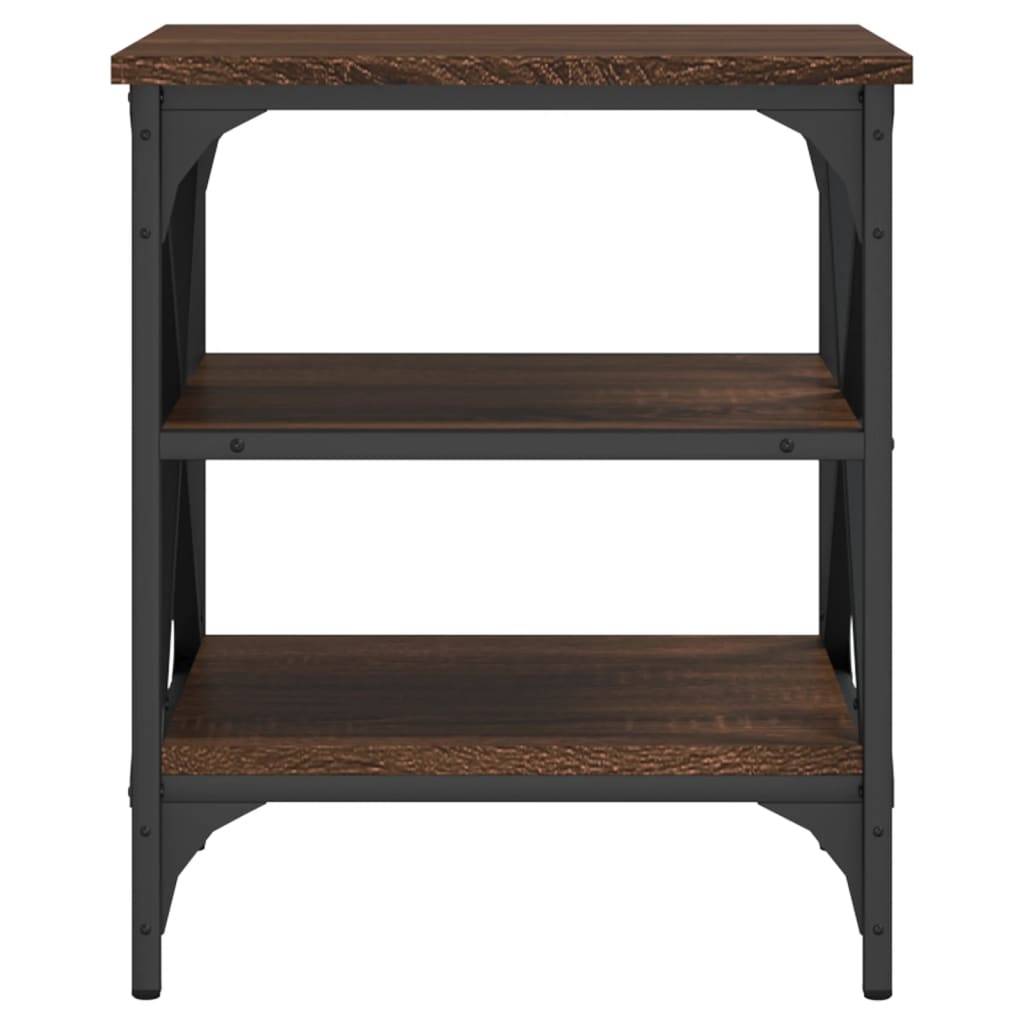 Sidebord 2 Stk Brun Eik 40X42X50 Cm Konstruert Tre