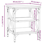 Sidebord 2 Stk Brun Eik 40X42X50 Cm Konstruert Tre