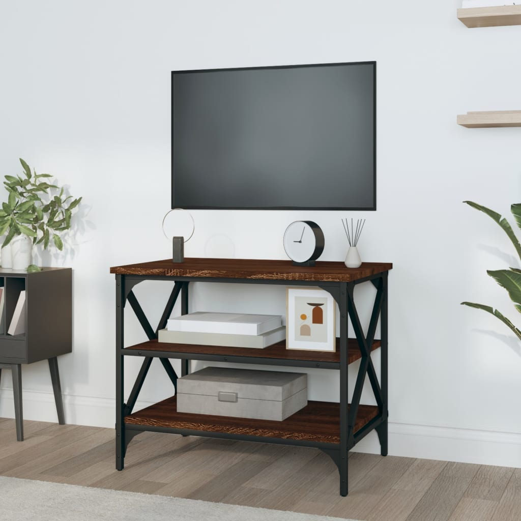 Tv-Benk Brun Eik 60X40X50 Cm Konstruert Tre