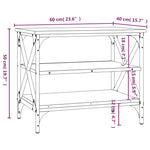 Tv-Benk Brun Eik 60X40X50 Cm Konstruert Tre
