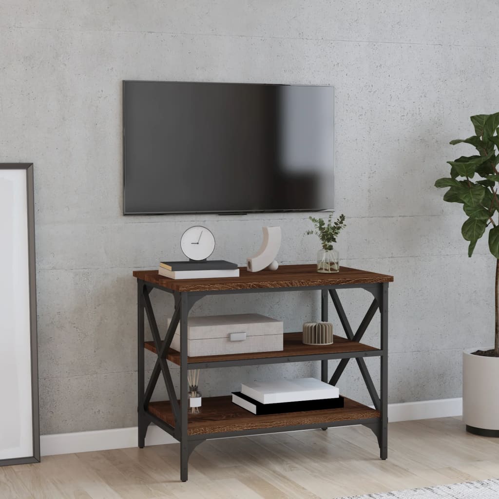 Tv-Benk Brun Eik 60X40X50 Cm Konstruert Tre