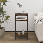 Sidebord Røkt Eik 40X30X75 Cm Konstruert Tre