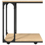 Sidebord Med Hjul Sonoma Eik 50X35X55,5 Cm Konstruert Tre