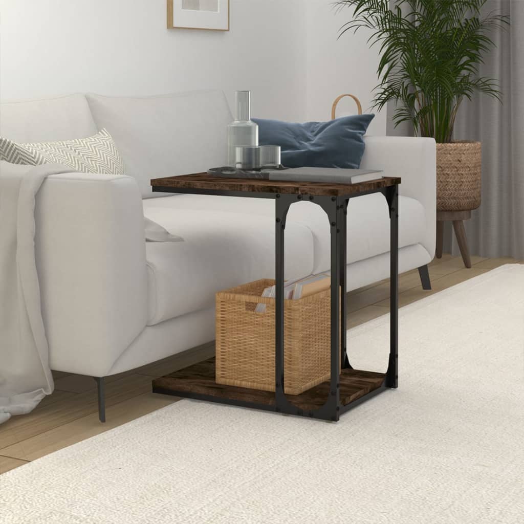 Sidebord Røkt Eik 50X35X52 Cm Konstruert Tre