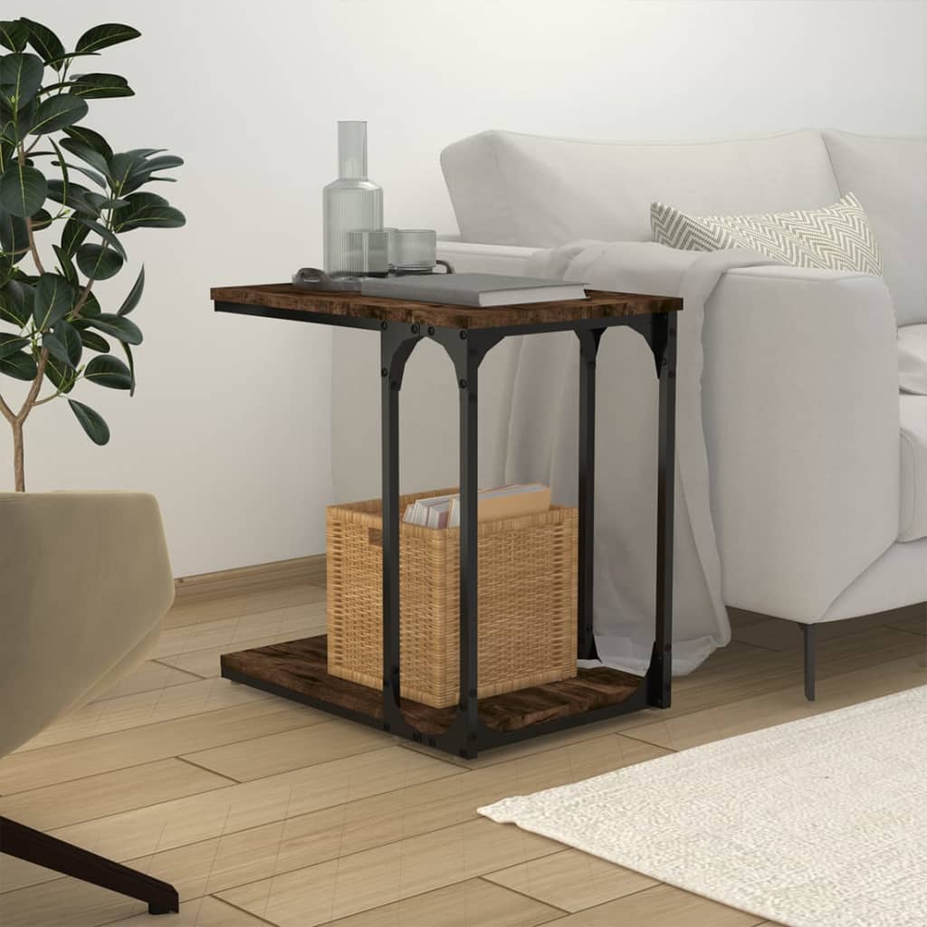 Sidebord Røkt Eik 50X35X52 Cm Konstruert Tre