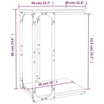Sidebord Røkt Eik 40X30X60 Cm Konstruert Tre