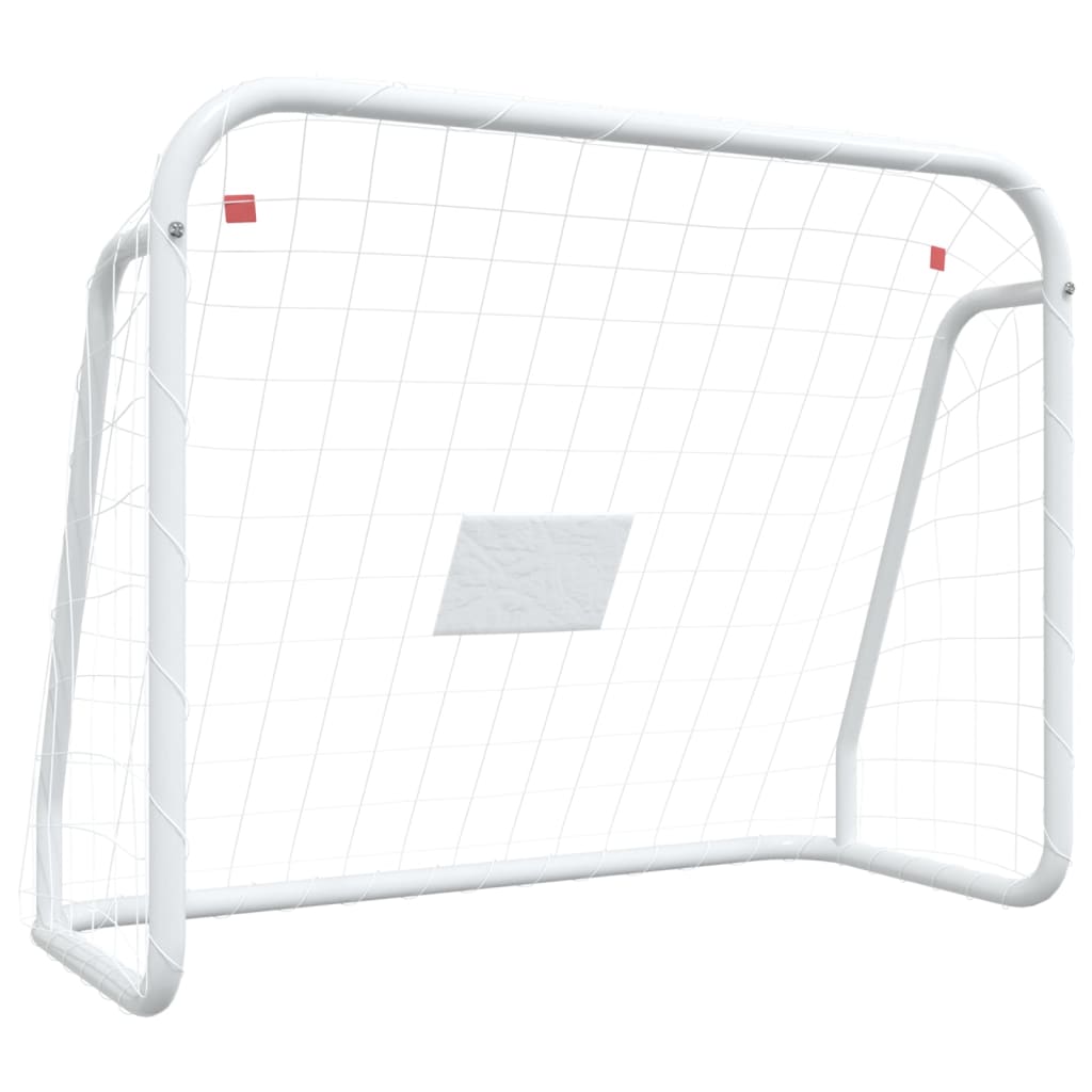 Fotballmål Med Nett Hvit 125X96X60 Cm Stål Og Polyester