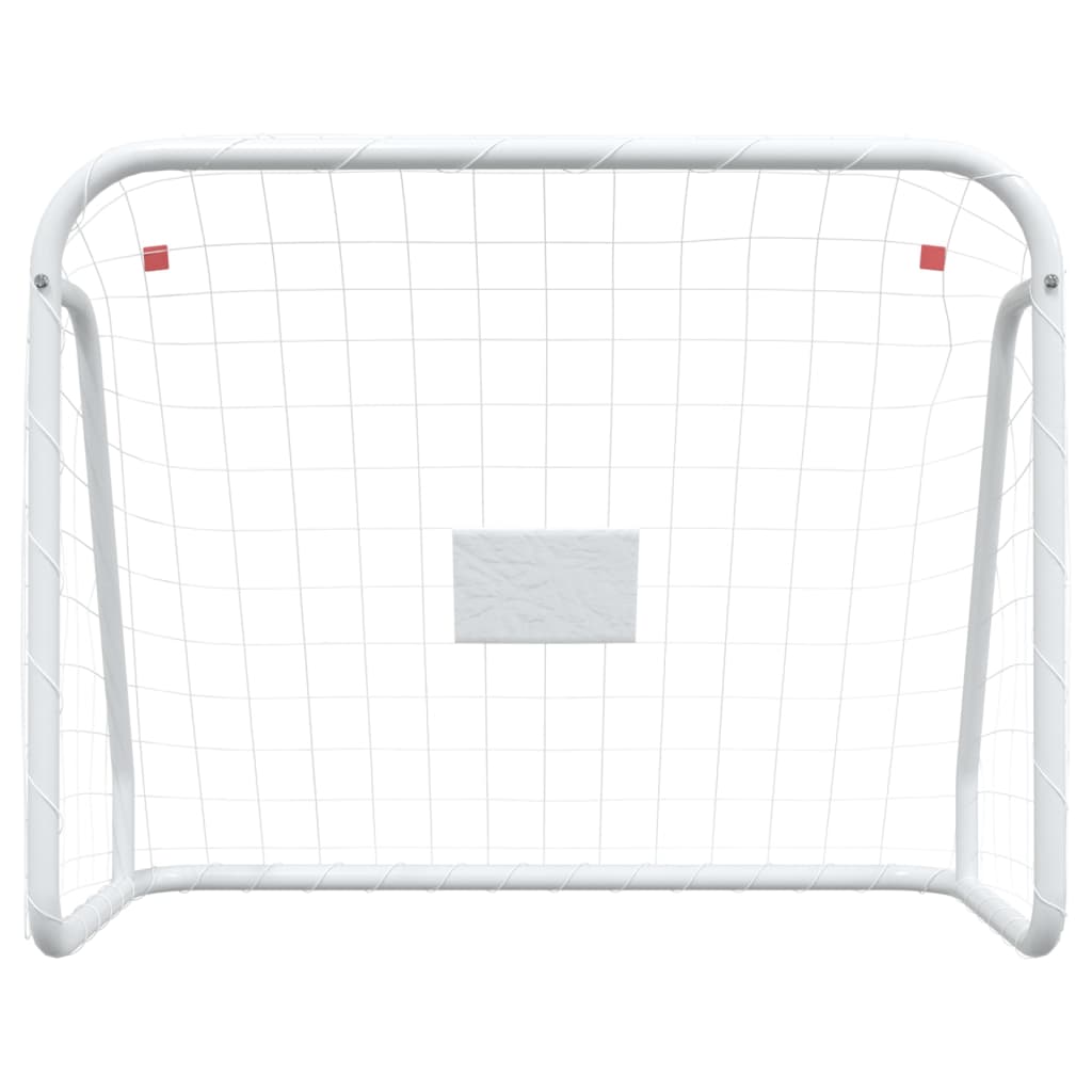 Fotballmål Med Nett Hvit 125X96X60 Cm Stål Og Polyester