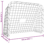 Fotballmål Med Nett Hvit 125X96X60 Cm Stål Og Polyester