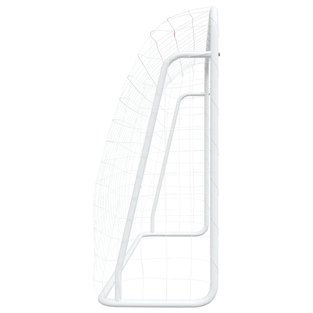 Fotballmål Med Nett Hvit 214X75X152 Cm Stål Og Polyester