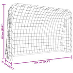 Fotballmål Med Nett Hvit 214X75X152 Cm Stål Og Polyester