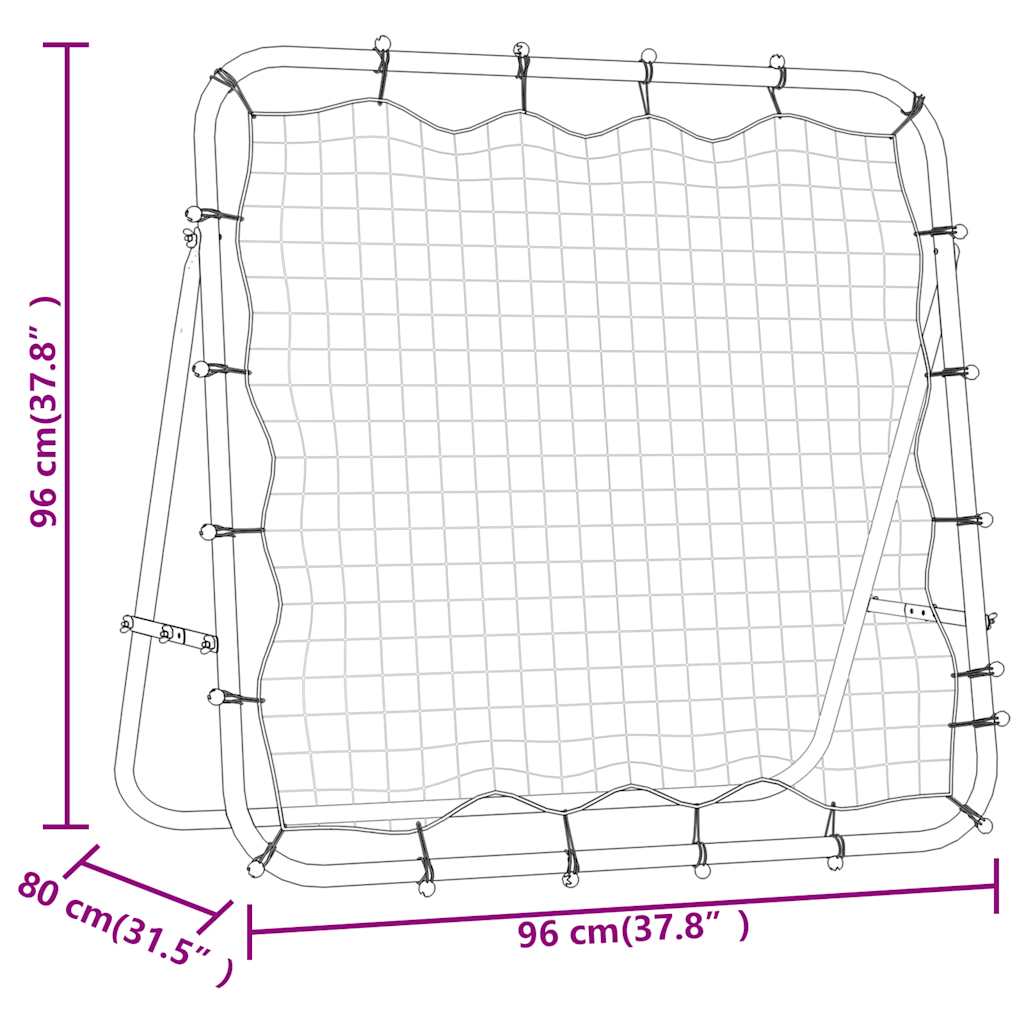Justerbart Fotball Returnett 96X80X96 Cm Stål Og Pe
