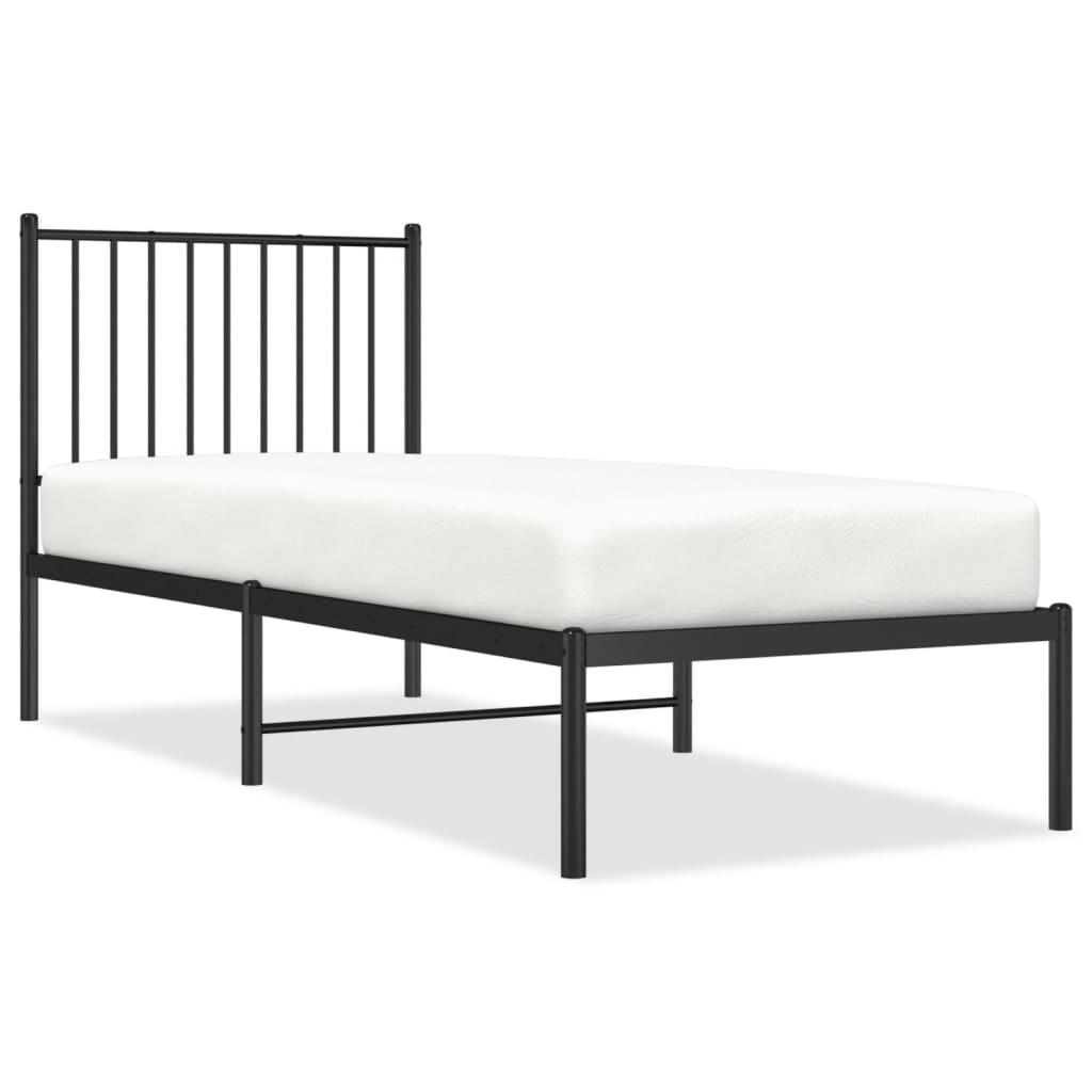 Sengeramme I Metall Med Hodegavl Svart 75X190 Cm