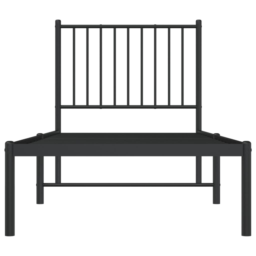 Sengeramme I Metall Med Hodegavl Svart 75X190 Cm