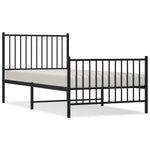 Sengeramme I Metall Med Hode- Og Fotgavl Svart 90X190 Cm