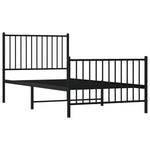 Sengeramme I Metall Med Hode- Og Fotgavl Svart 90X190 Cm