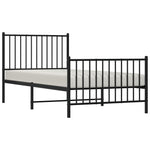 Sengeramme I Metall Med Hode- Og Fotgavl Svart 90X190 Cm