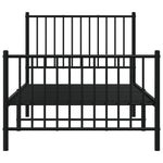 Sengeramme I Metall Med Hode- Og Fotgavl Svart 90X190 Cm