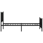Sengeramme I Metall Med Hode- Og Fotgavl Svart 90X190 Cm