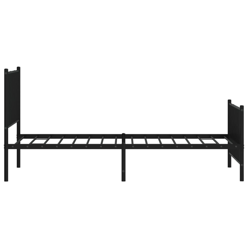 Sengeramme I Metall Med Hode- Og Fotgavl Svart 90X190 Cm